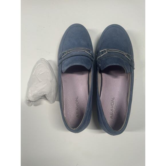 Aravon Loafer Shoes Women’s 8 Blue Suede Leather Toe Slip On C10140 - Picture 5 of 9